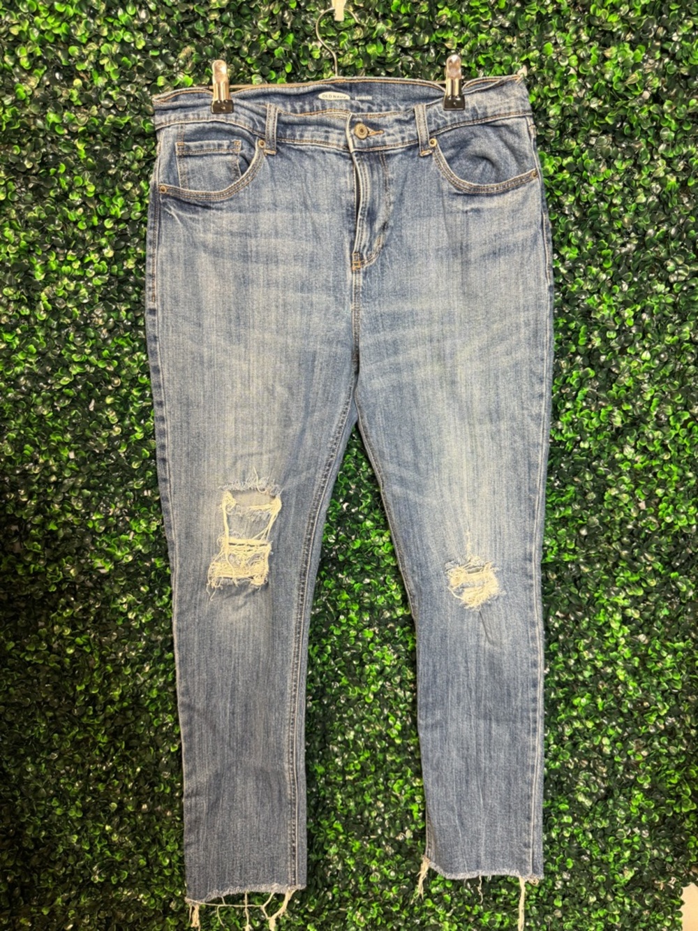 Old Navy Light Blue Skinny Distressed Jeans